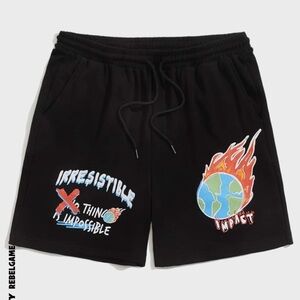 SHEIN Manfinity RebelGame Loose Fit Men's Basketball shorts Sz Large